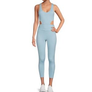 Free People Cutout Backless Jumpsuit in Light Blue NWOT